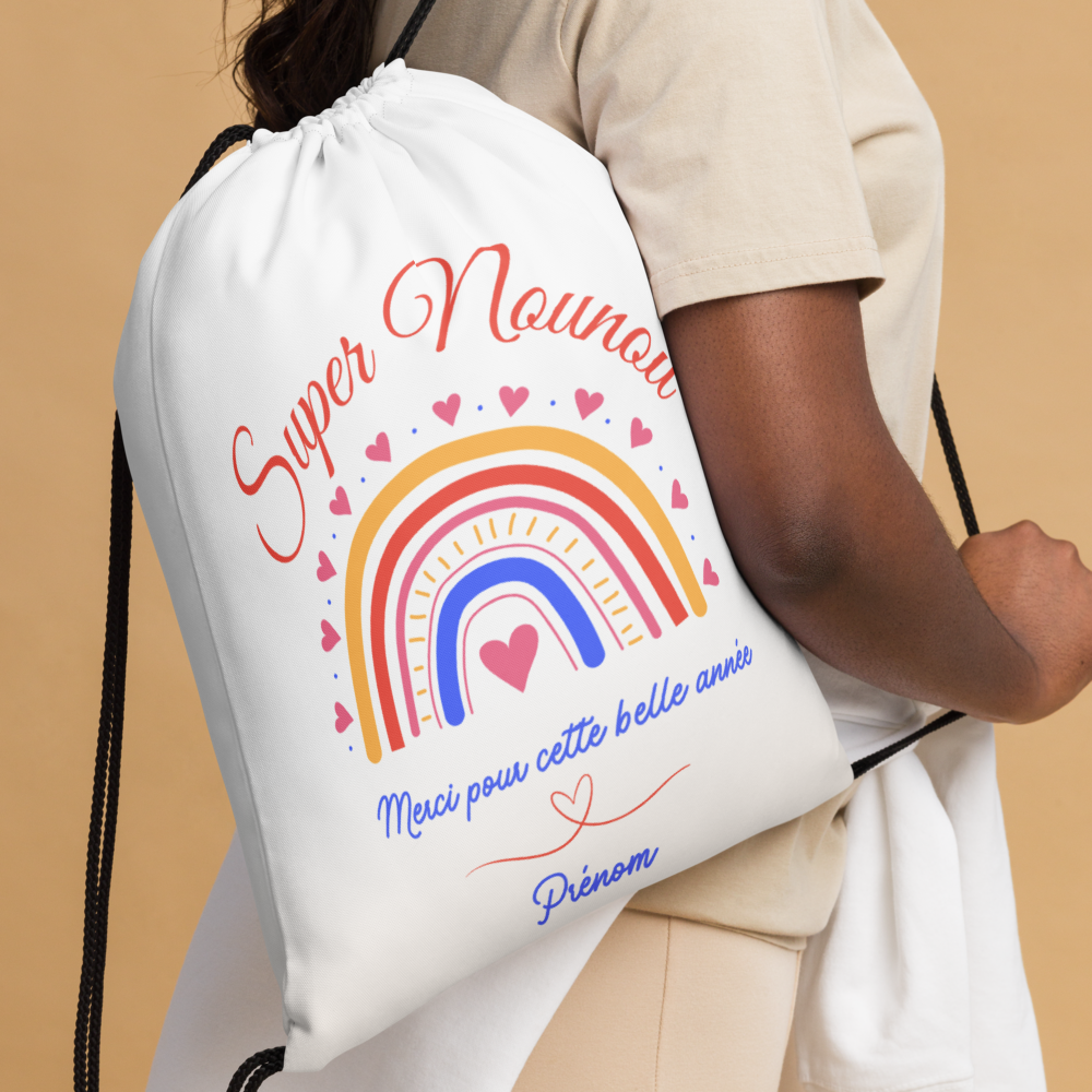 Customizable Nanny drawstring bag/ Super nanny/Rainbow nanny gift/Personalized nanny pouch/nanny gift