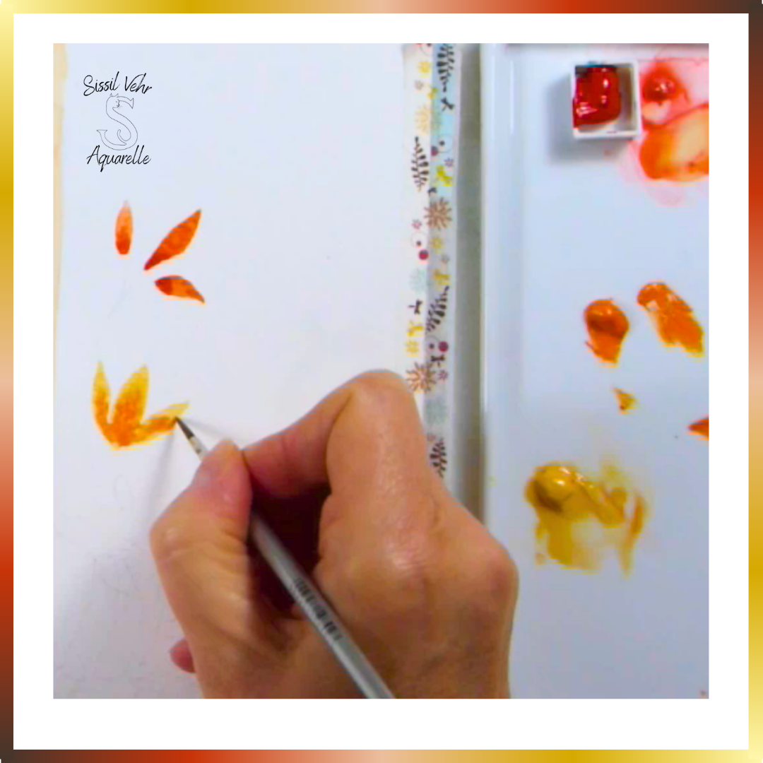 Tutoriel Aquarelle - Bouquet d'Automne | Vidéo et PDF Personnalisés et téléchargeables