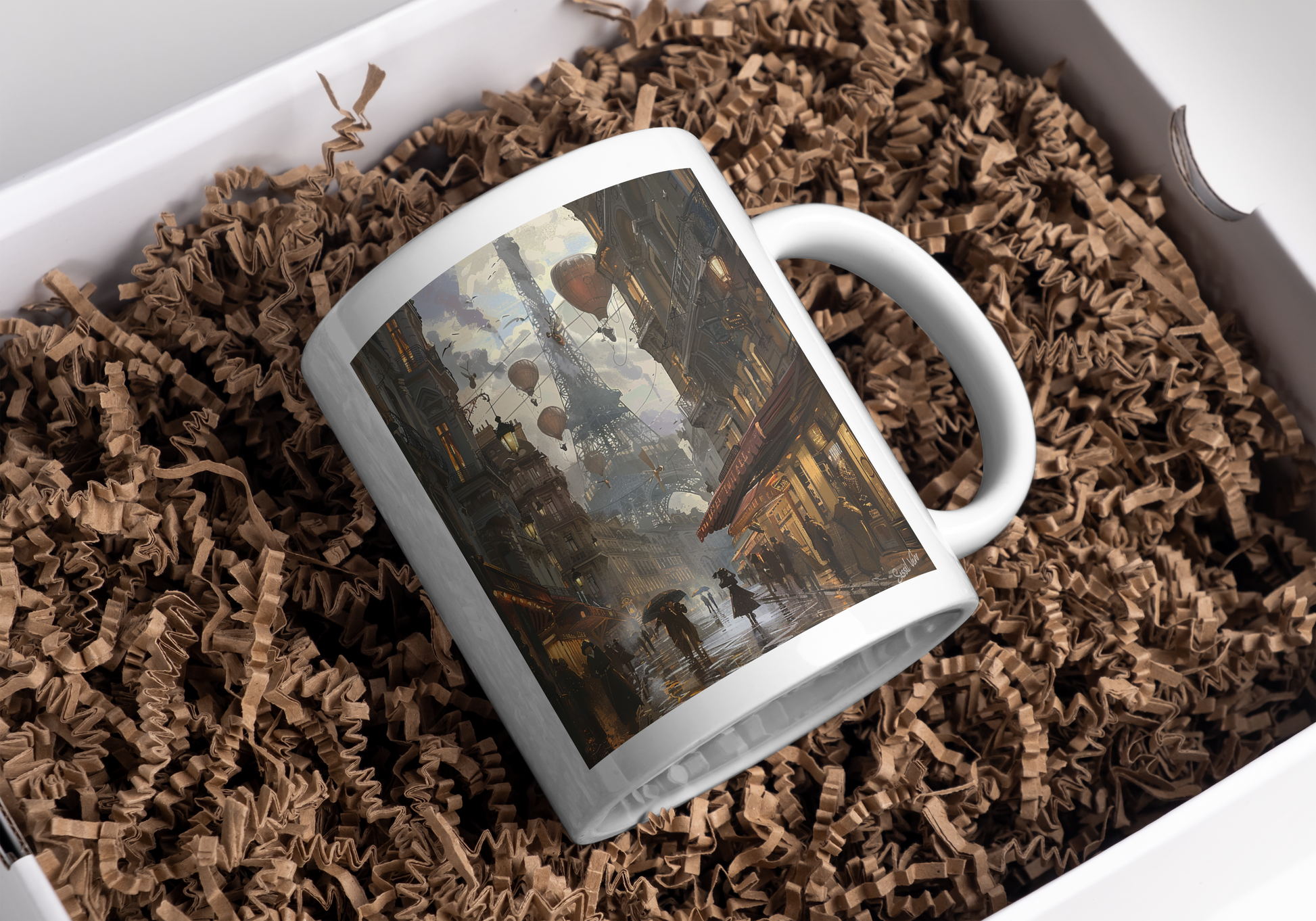 Mug steampunk  style  victorien - Rue de Paris | époque victorienne | personnalisable -  325 ml (11 oz)