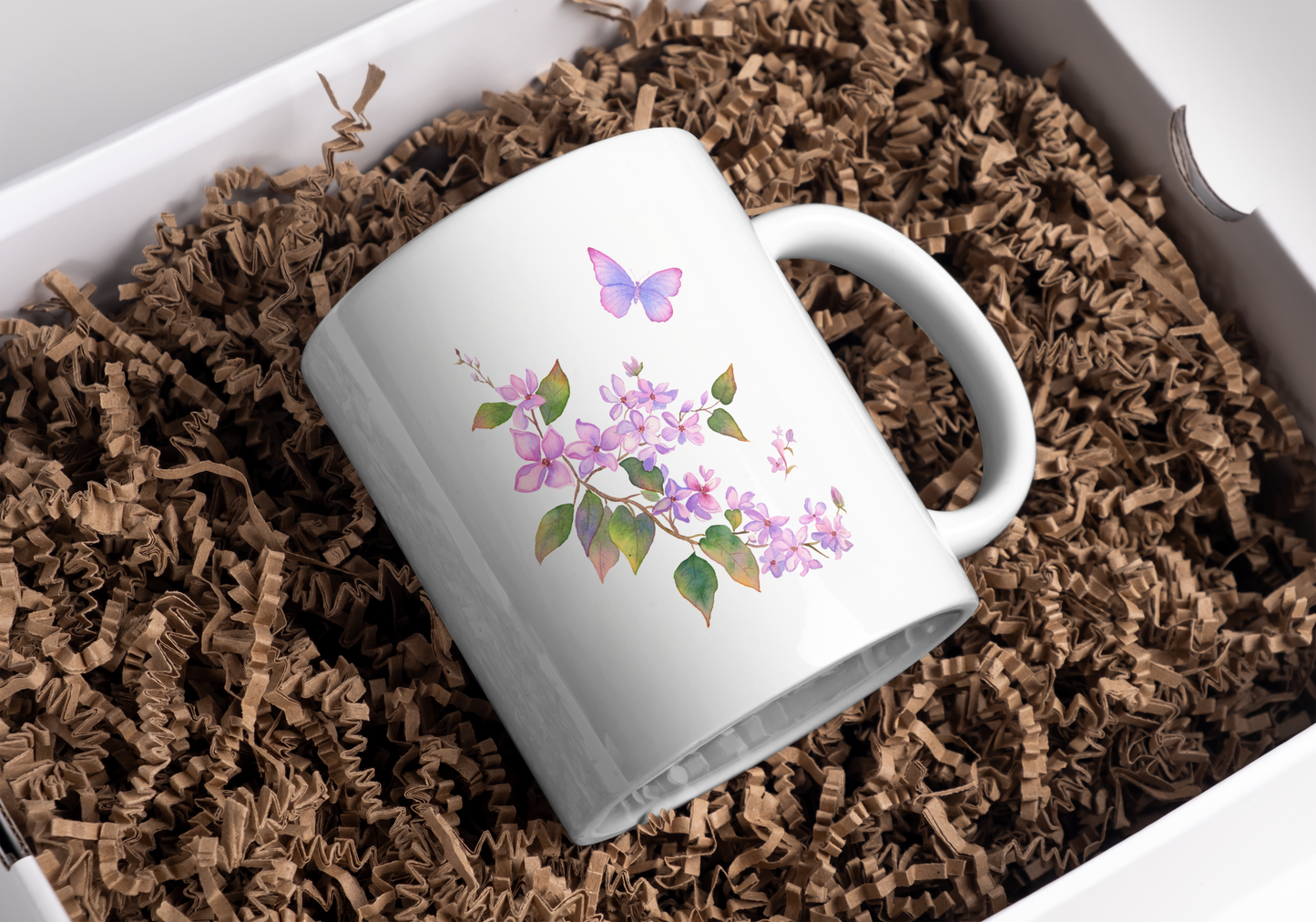 Keramiktasse/Tasse: Fliederfarbenes Aquarell