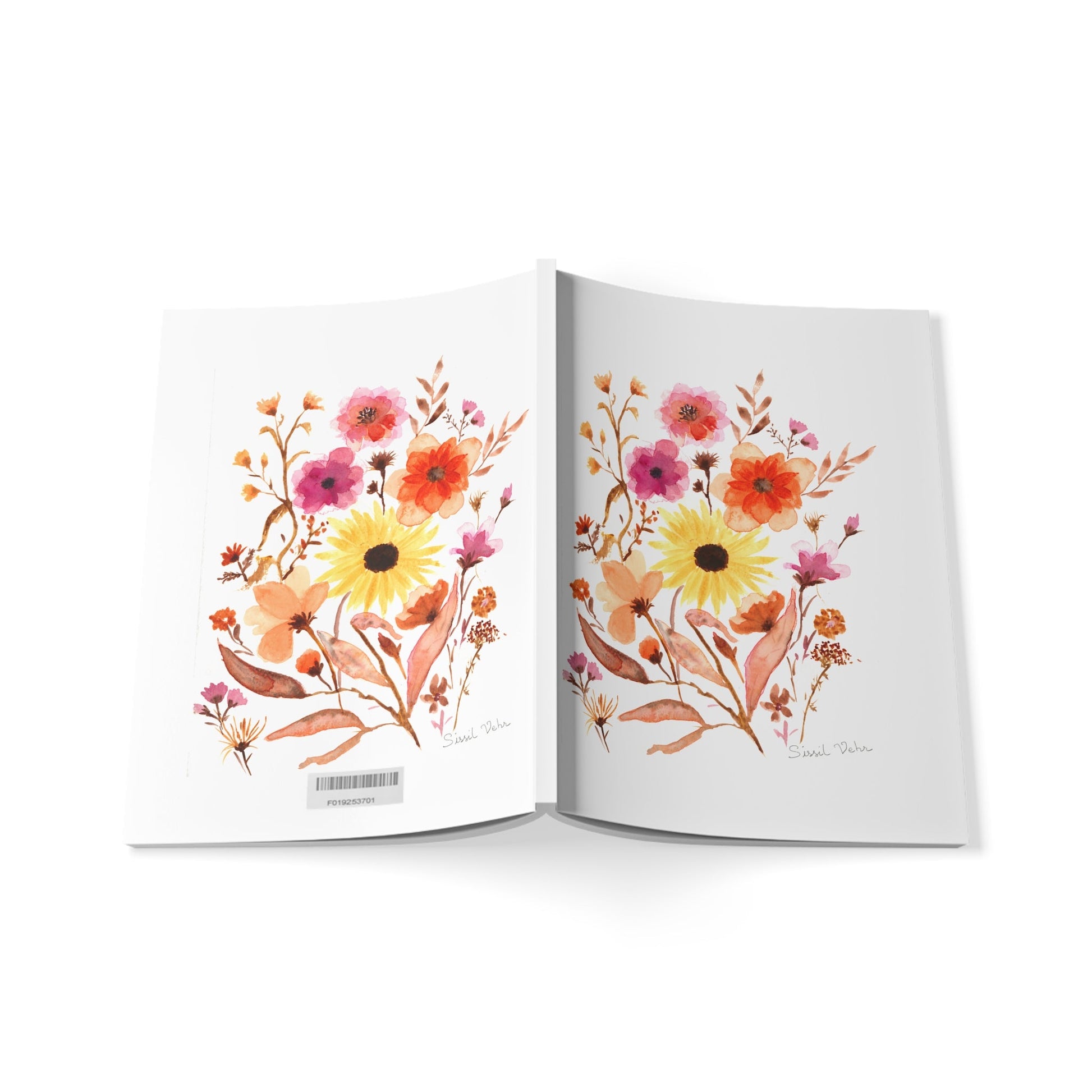 Carnet Journal : Aquarelle bouquet floral - Sissil Vehr Aquarelle