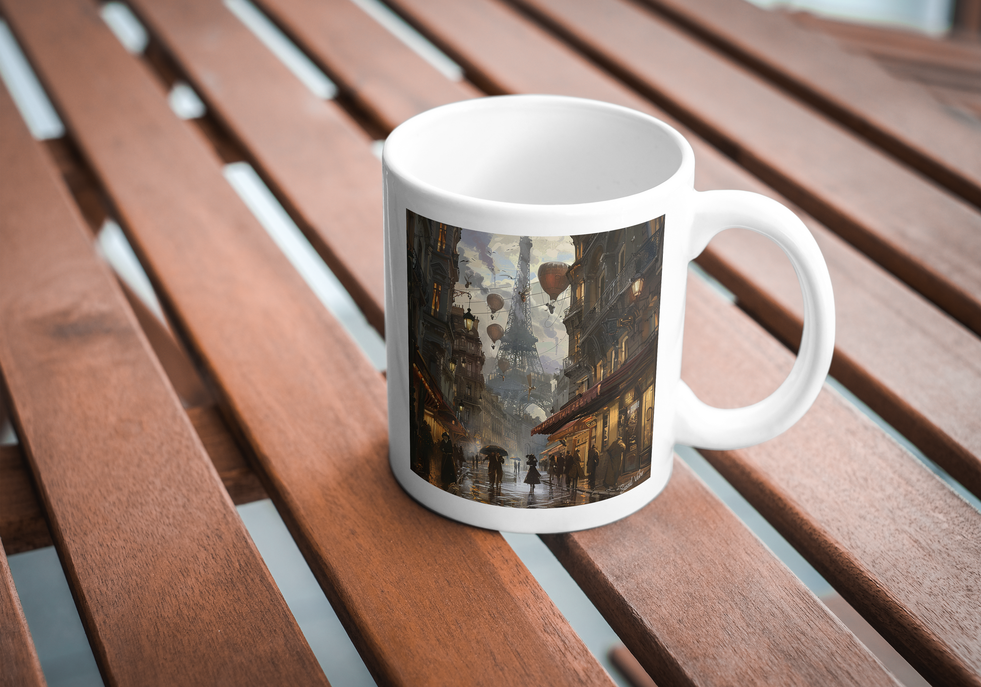 Mug steampunk  style  victorien - Rue de Paris | époque victorienne | personnalisable -  325 ml (11 oz)