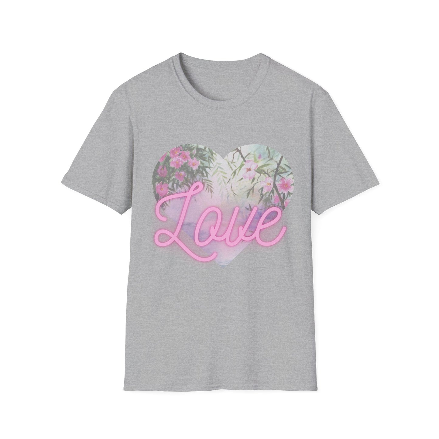 Coeur "Love" vintage Tee - shirt pour Lui / Elle, 100% coton Pop Art Edition - Sissil Vehr Aquarelle