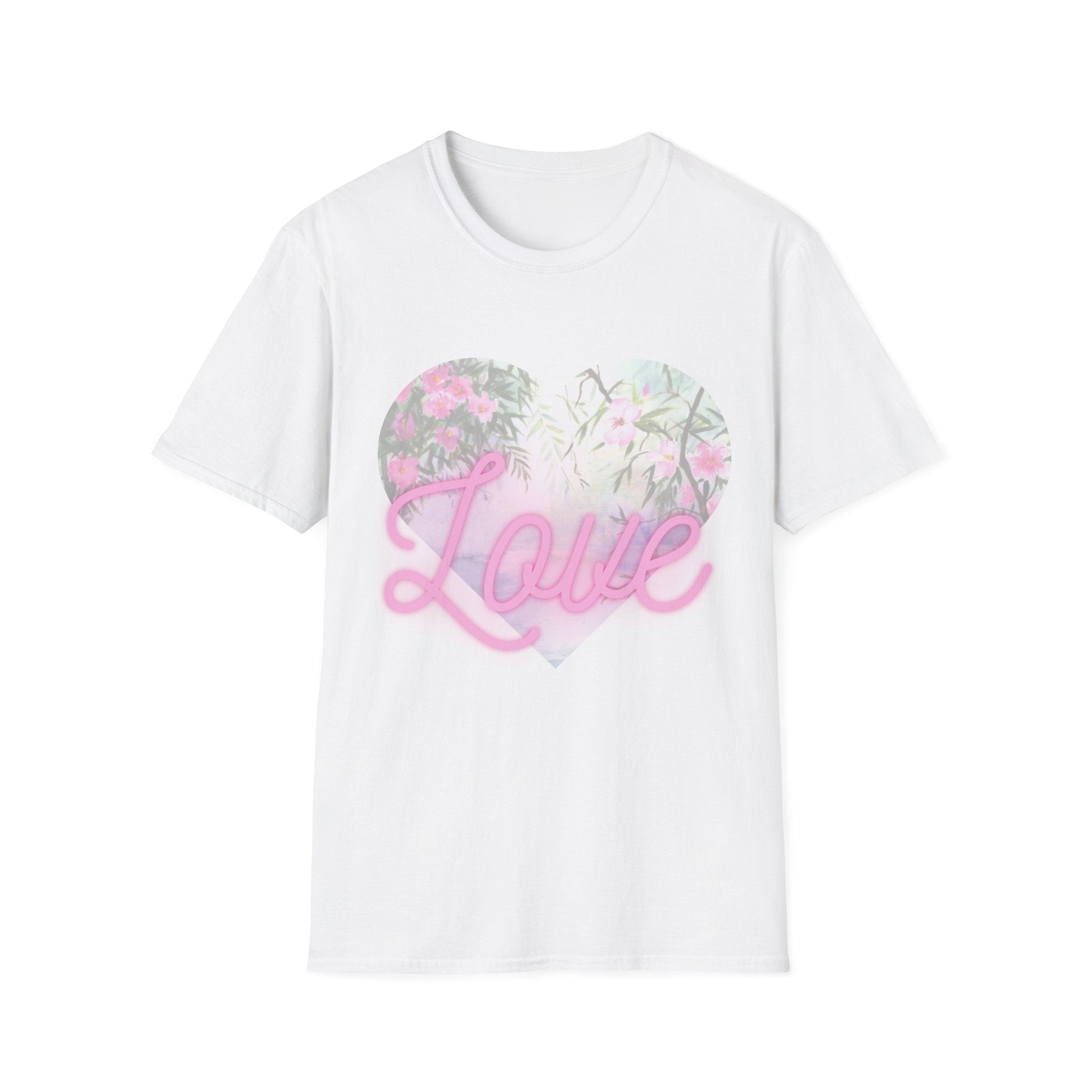 Coeur "Love" vintage Tee - shirt pour Lui / Elle, 100% coton Pop Art Edition - Sissil Vehr Aquarelle