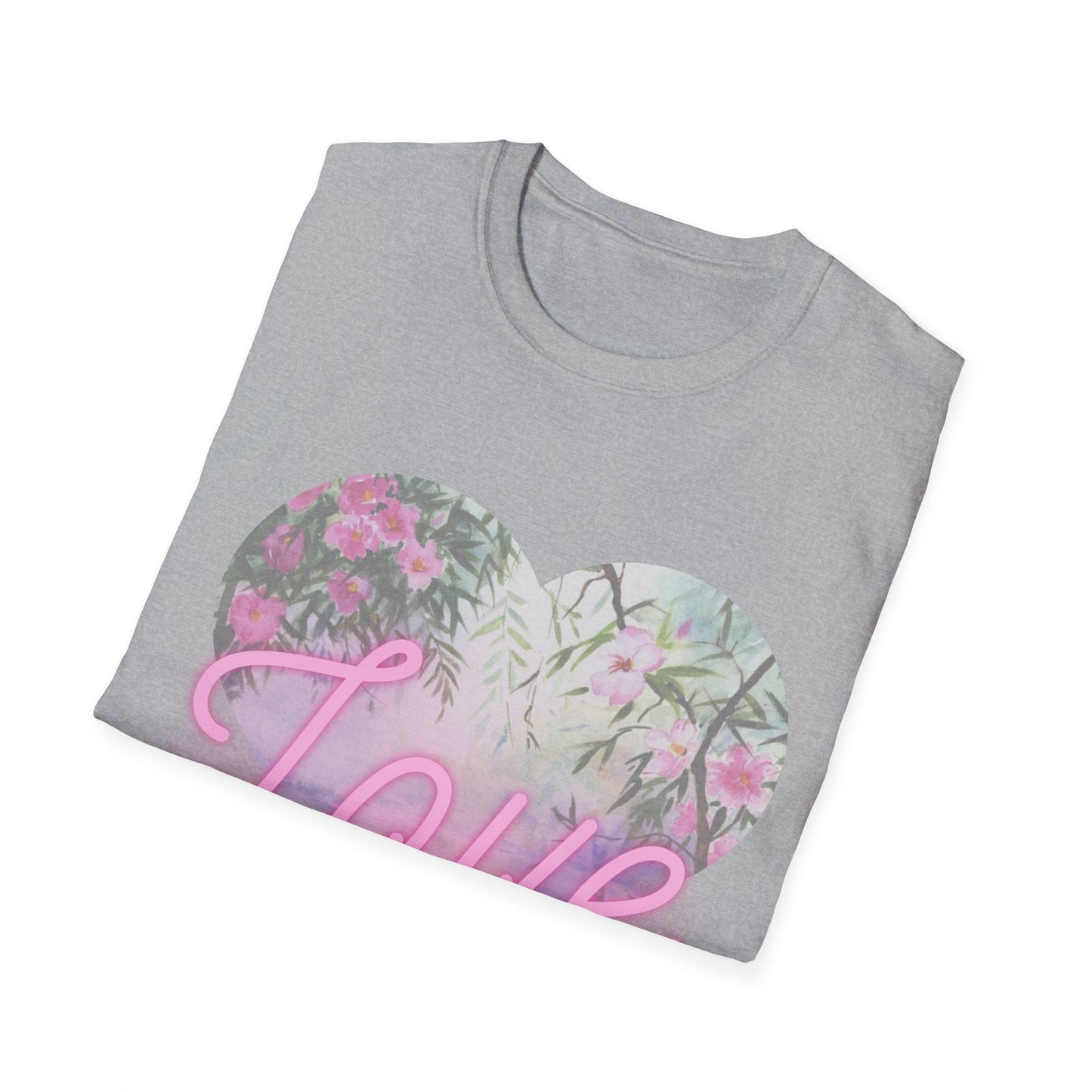 Coeur "Love" vintage Tee - shirt pour Lui / Elle, 100% coton Pop Art Edition - Sissil Vehr Aquarelle