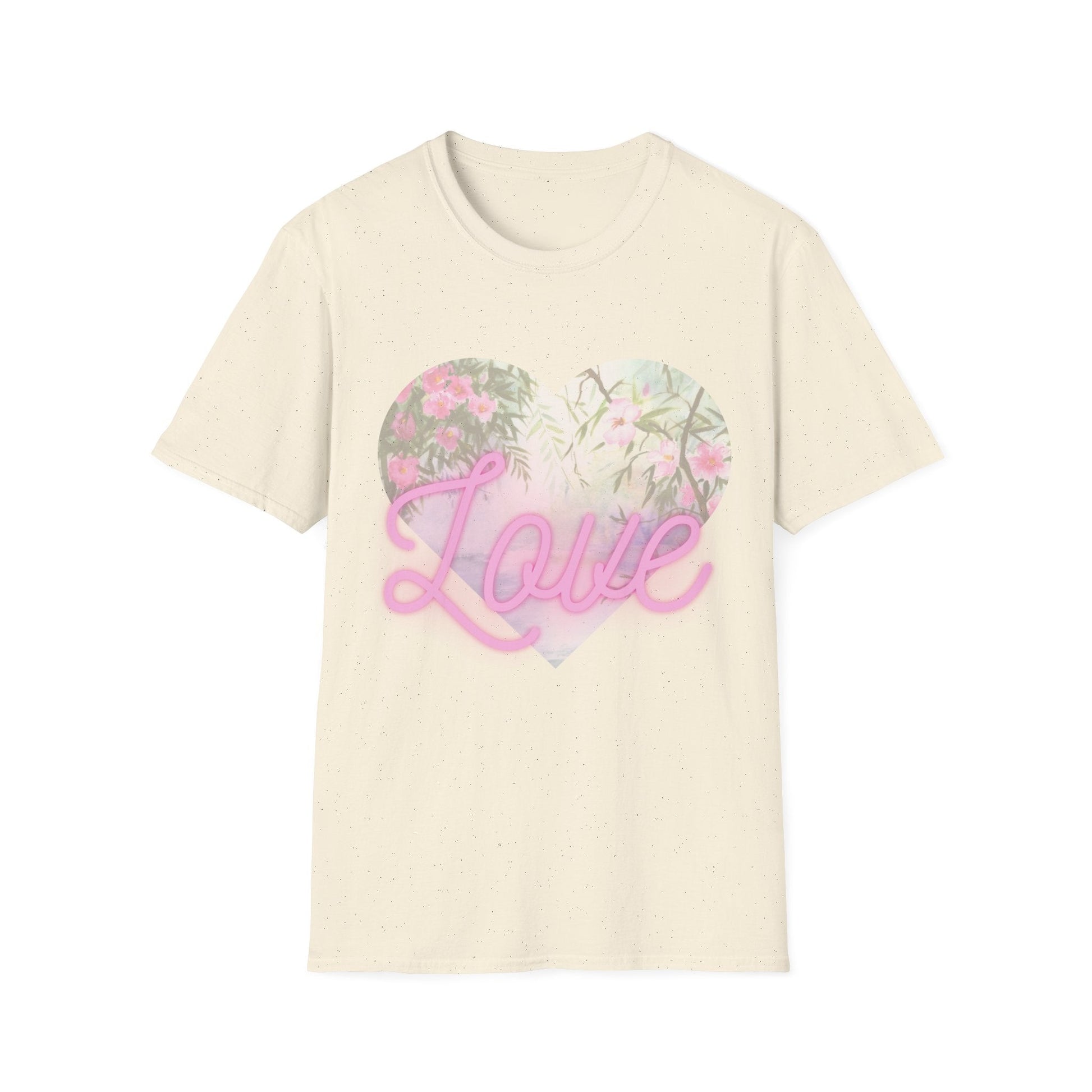 Coeur "Love" vintage Tee - shirt pour Lui / Elle, 100% coton Pop Art Edition - Sissil Vehr Aquarelle