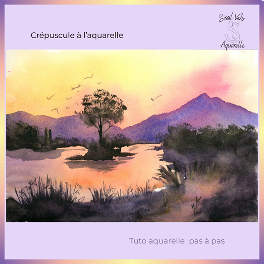 Crépuscule  Aquarelle Débutant – Cours Vidéo à Télécharger