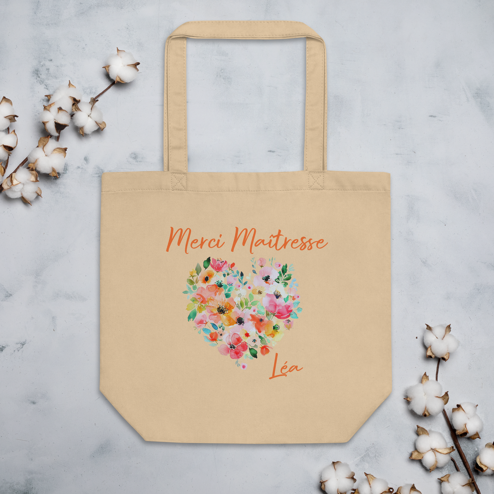 Tote Bag Merci maitresse Personnalisable Merci maitresse/ sac cadeau maitresse/sac maitresse - nounou- atsem personnalisé coton bio