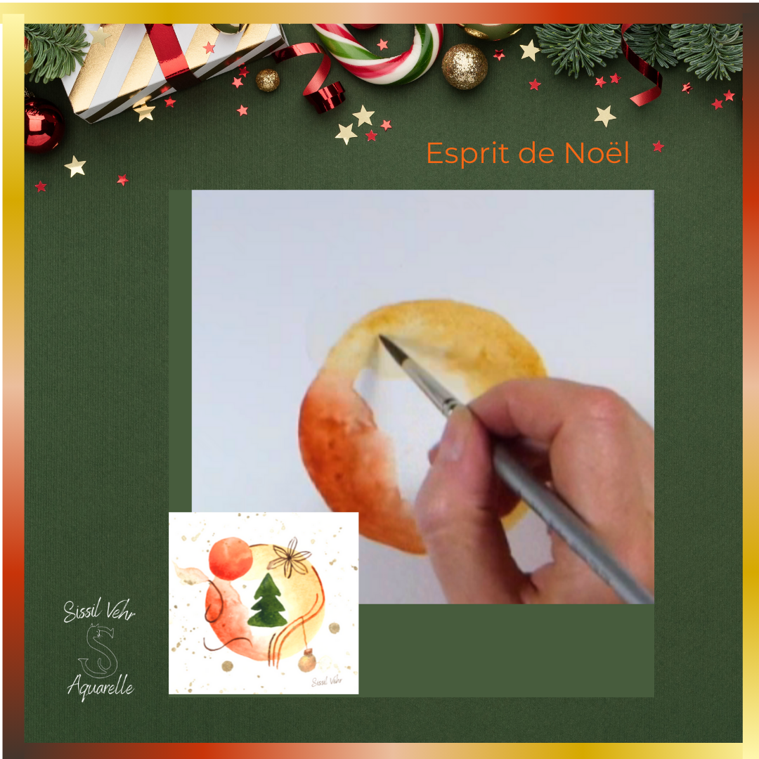 Carte de Noël Aquarelle DIY - Tutoriel Vidéo Pas à Pas avec carnet inclus - Esprit de Noël