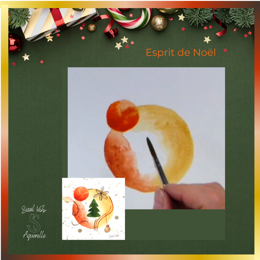 Carte de Noël Aquarelle DIY - Tutoriel Vidéo Pas à Pas avec carnet inclus - Esprit de Noël