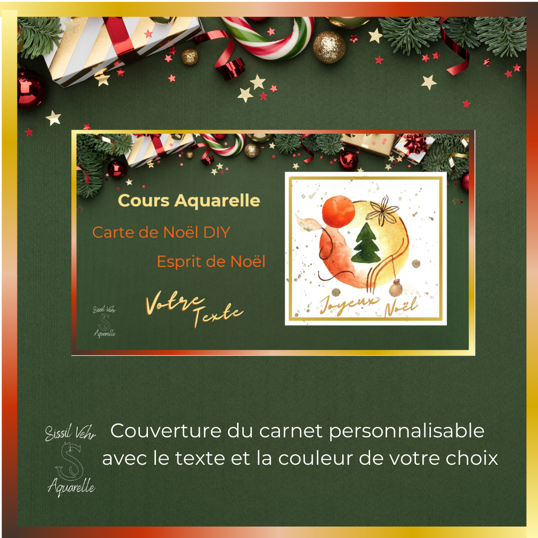 Carte de Noël Aquarelle DIY - Tutoriel Vidéo Pas à Pas avec carnet inclus - Esprit de Noël