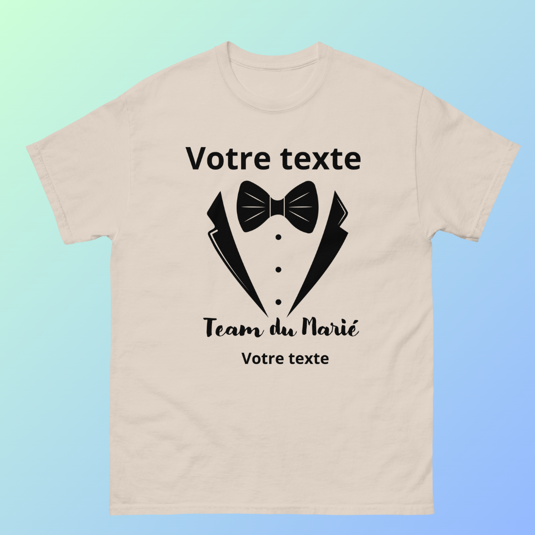 Tee-shirt Personnalisé EVG - Team du  Marié - Tenue parfaite pour la fête | Cadeau fun pour l'Enterrement de Jeune Garçon