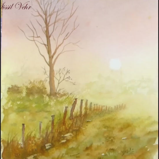 Cours Vidéo Aquarelle - Paysage Brume - Tutoriel en 3 Vidéos de 62mn - Carnet PDF Inclus |Vidéos d'aquarelle en ligne